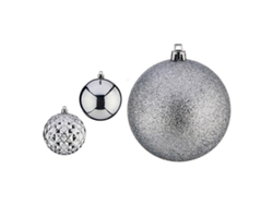 Bolas de Navidad 8 cm 3 Unidades Prateado Pvc
