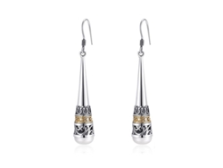 Aretes Colgantes Vintage De Plata 925 Real Con Perla De Agua Dulce Natural Artesanales