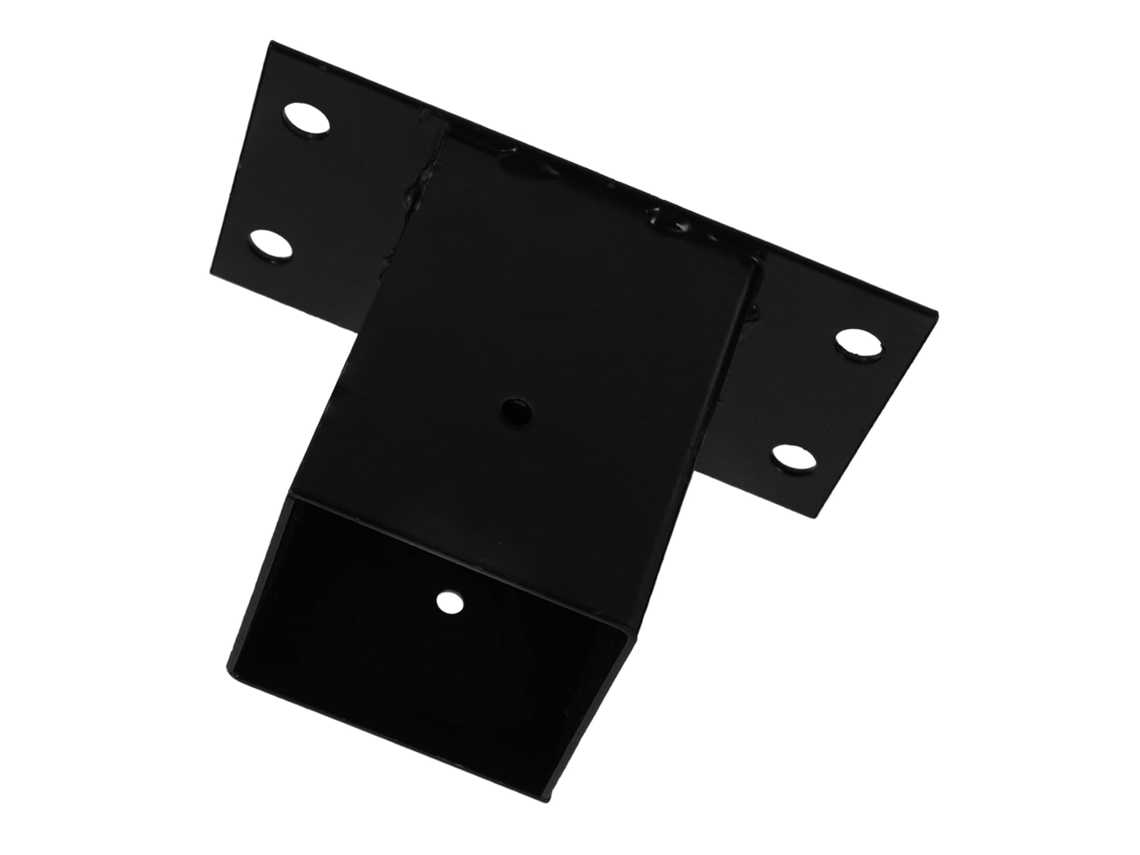 Soporte De Poste De Metal Negro, Base Protectora Para Buzones Y Patios, Duradero Y Resistente.