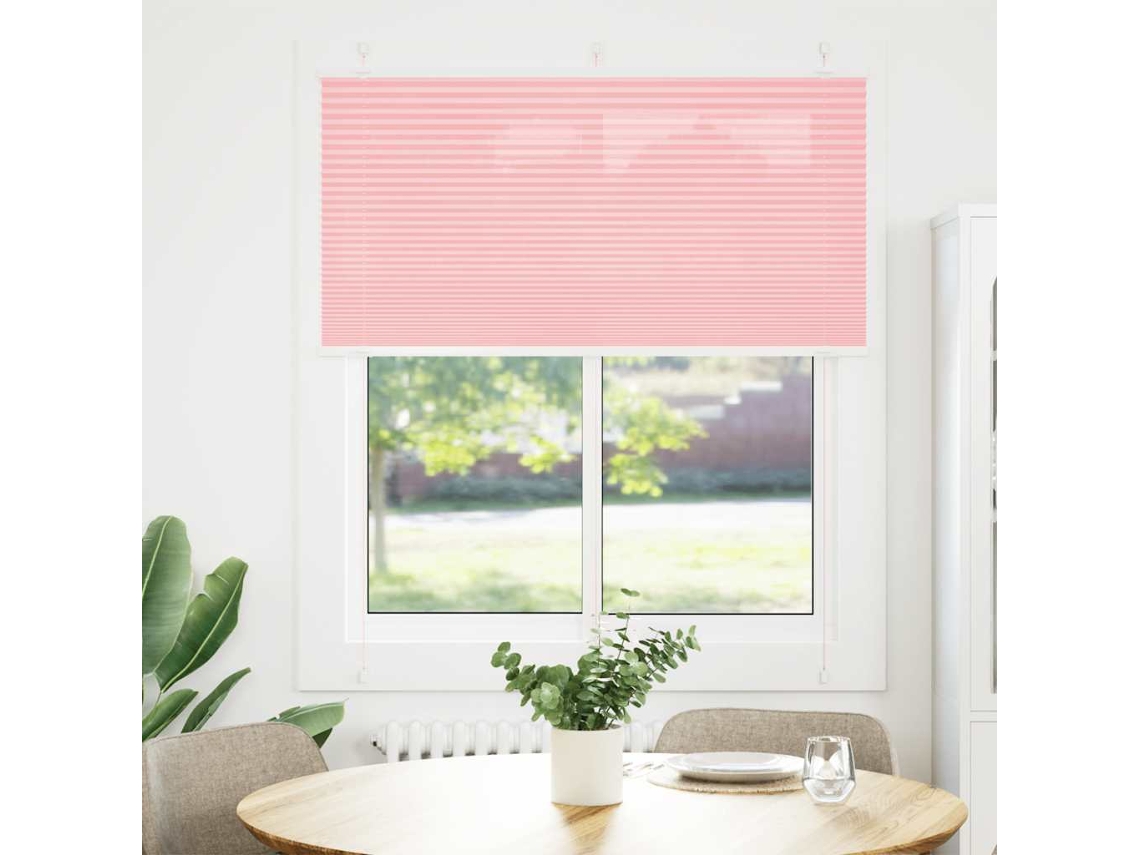 Maison Exclusive - Estor Plisado Rosa 115x100 Cm Tela Ancho 114,4 Cm Poliéster