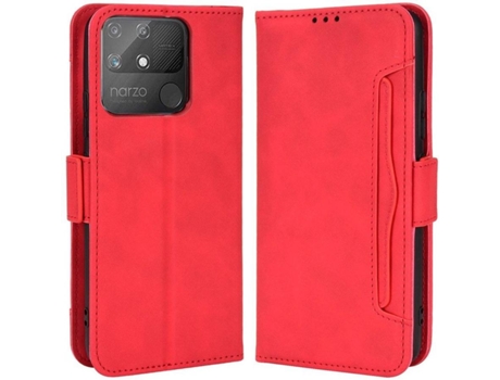 Funda Realme Narzo 50A HFS-HOUSE Cartera Rojo