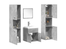 Piezas Conj. Muebles Hogar Baño Derivados Madera Cemento Gris Wsd19995 Lovely Home