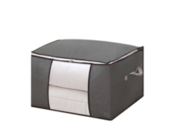 Bolsa De Almacenamiento De Ropa Gruesa Con Cremalleras, Dos Piezas Reutilizables De Gran Capacidad, Gris, 60x40x35cm
