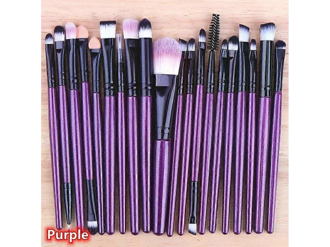 Juego de 20 brochas de maquillaje profesionales con mango de plástico para base, sombras de ojos y maquillaje. Rosewell