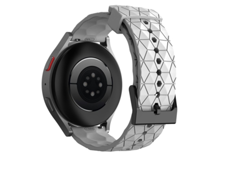 Correa de Silicona 22mm patrón de fútbol para Samsung Galaxy Watch3/Huawei Watch GT 2/GT Runner/Garmin Forerunner 255 - blanco
