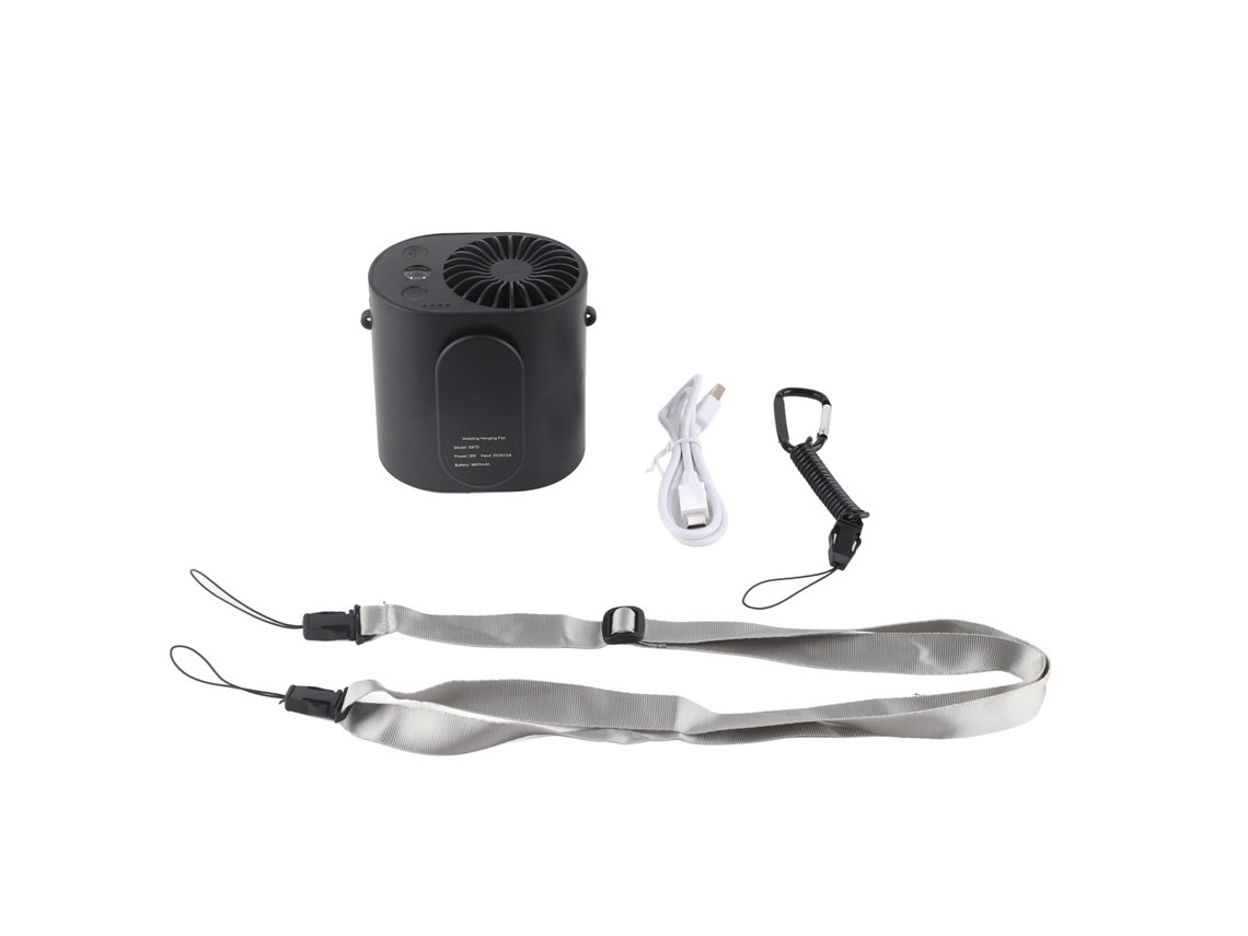Mini ventilador USB portátil con luz para ejercicios al aire libre.