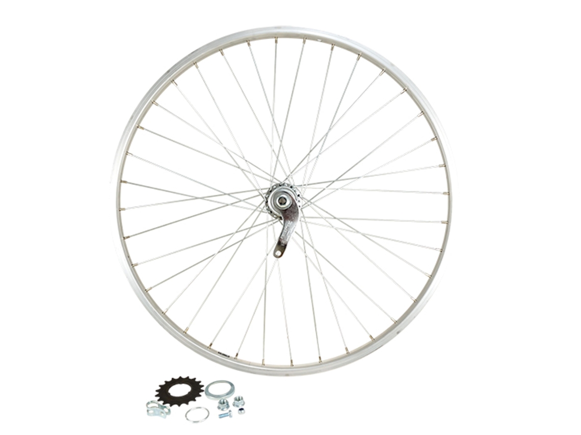 Rueda trasera de bicicleta con tuerca. eje sólido, llanta de aluminio. VELOX Moy. Velosteel Coaster