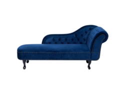 Chaise longue derecho BELIANI Nimes de Terciopelo Azul 169x61x79