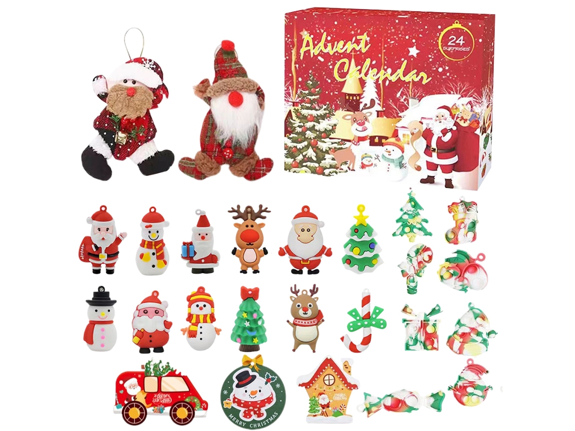 Calendario de Adviento de Navidad 2026 con 24 adornos para el árbol - Regalo de Navidad para niños y adultos