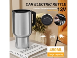 Hervidor eléctrico de coche de 12 V, taza calefactora de viaje de acero inoxidable de 450 ml para calentar café QINGQUE