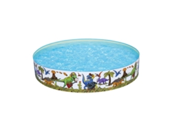 Piscina Autoportante Infantil BESTWAY Fill N' Fun 244x46 cm Diseño de Dinosaurios para Niños Mayores de 3 Años, Instalación Rápida