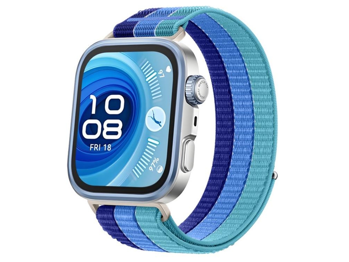 Bracelete Para Huawei Watch Fit 4 Pro / Fit 4 / Fit 3 - Nylon Trançado - Fecho De Velcro Triplo Azul