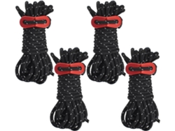 4 Cuerdas Camping 4m Reflectantes, 4mm Con Tensor, Nailon Resistente, Para Tiendas, Resistente Viento, Rojo+negro