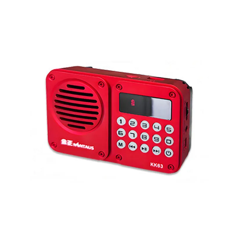 (rojo) Radio Fm Portátil Con Botones Retroiluminados, Pantalla Led, Altavoz Bluetooth Inalámbrico, Reproductor De Música Con Tarjeta Tf/usb