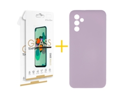 Pack 2 X Película de Vidrio Templado 2.5D + Funda SKYHE para Samsung Galaxy A26 5G Silicona Líquida Roxo