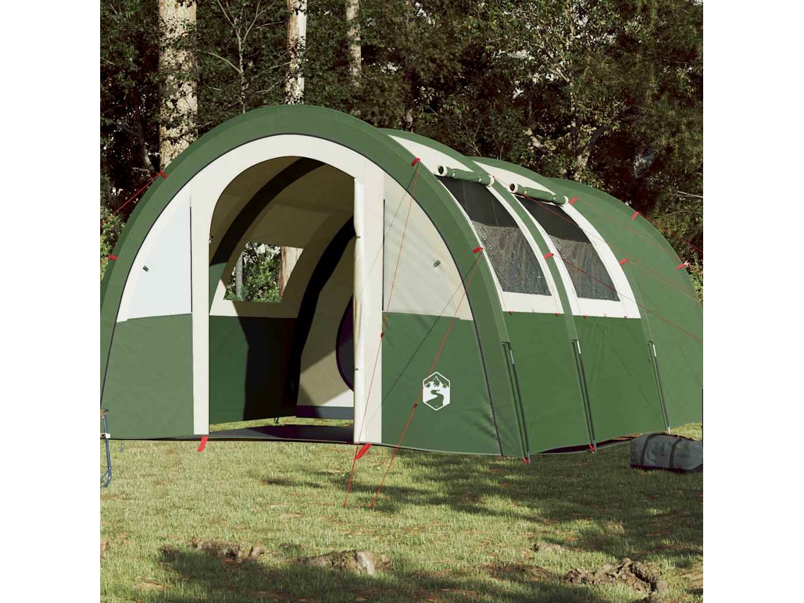 Tienda De Campaña Túnel Para 4 Personas Impermeable Verde