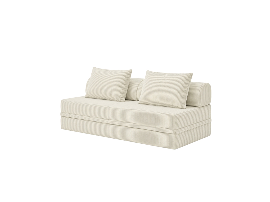 Sofá modular convertible de 3 plazas en terciopelo beige de SKOFFA