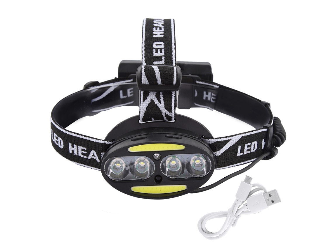 Linterna frontal LED COB T6 2026 para uso nocturno en exteriores con sensor de inducción y correa ajustable para pesca, ciclismo y trabajo.
