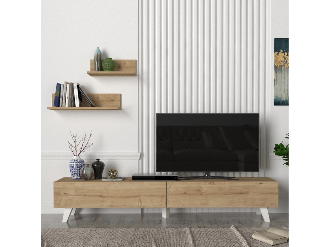 Juego de Muebles de Salón [EN.CASA] Saarijärvi (180 x 31 x 33 cm - Aglomerado - Marrón)