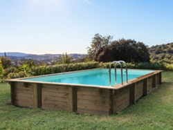 Piscina rectangular de madera "Murano" - 12.20 x 6.20 x 1.44 m