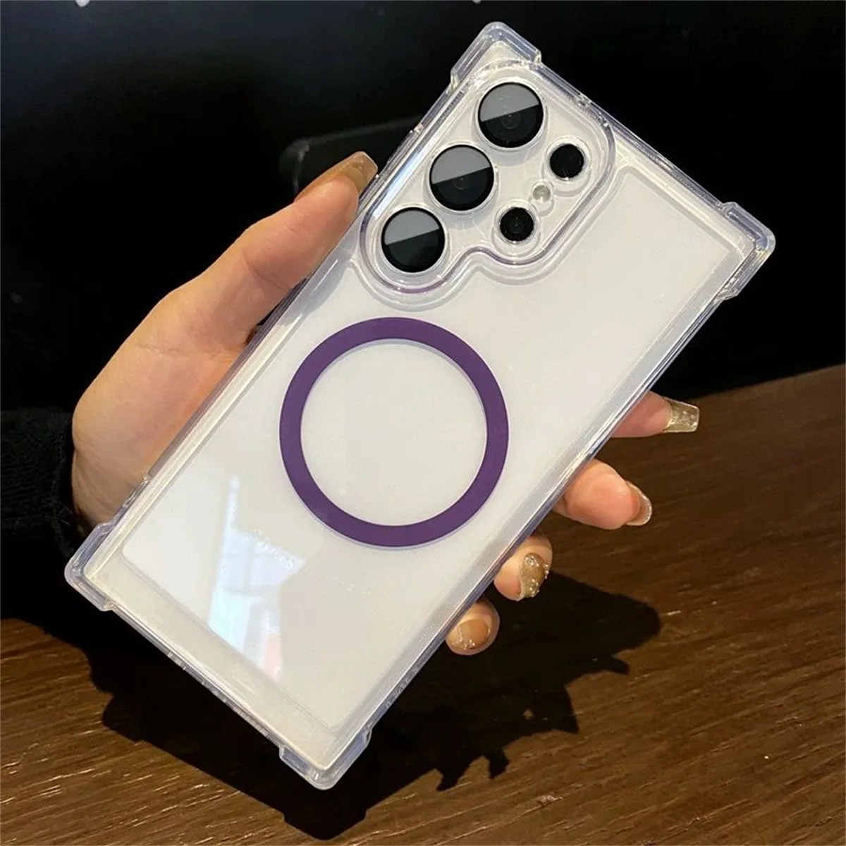 (galaxy S26 Morado) Compatible Con Funda Magnética Para Teléfono Samsung, Reforzado En Las Cuatro Esquinas.