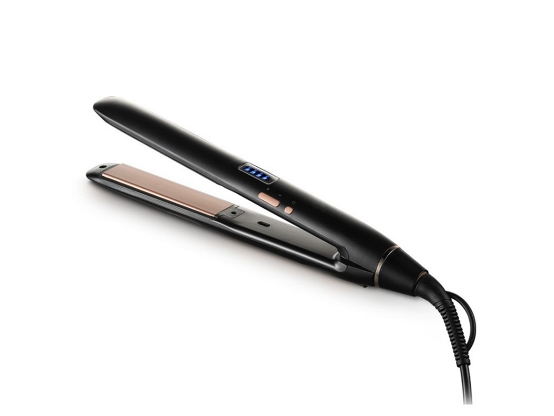 Plancha De Pelo Eléctrica Negra Con Rizador Y Flequillo De Aire, Estándar Europeo