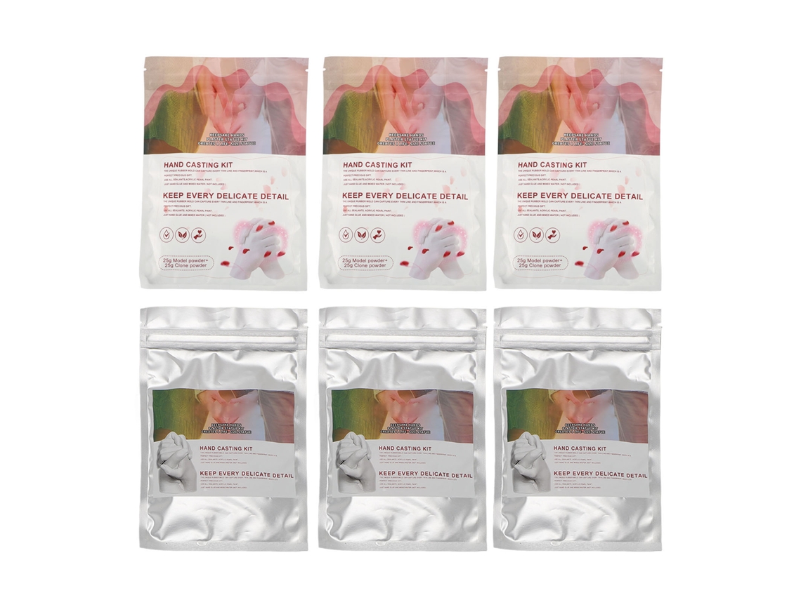 Kit para moldear manos para parejas y bebés, cumpleaños, 25 g, 3 sets