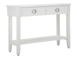 Consola Shine De 110x40x82 Cm En Madera Blanca - Armario Con 2 Cajones Y Estante - Líneas Esenciales Y Diseño Moderno - Estructura En Madera De Abeto Y Mdf