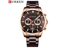 Reloj De Pulsera Moderno Para Hombre (marrón Café) Resistente Al Agua, Con Seis Manecillas Y Correa De Acero Inoxidable Multifuncional.