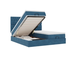 Maison Exclusive - Estructura De Cama Otomana Colchones Terciopelo Azul Oscuro