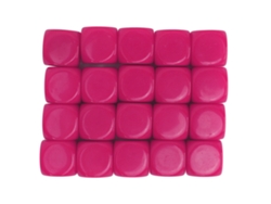 20 Dados De Plástico Blanco Con Bordes Redondeados De 16 Mm Para Juegos Educativos Y Fiestas - Rojo Rosa