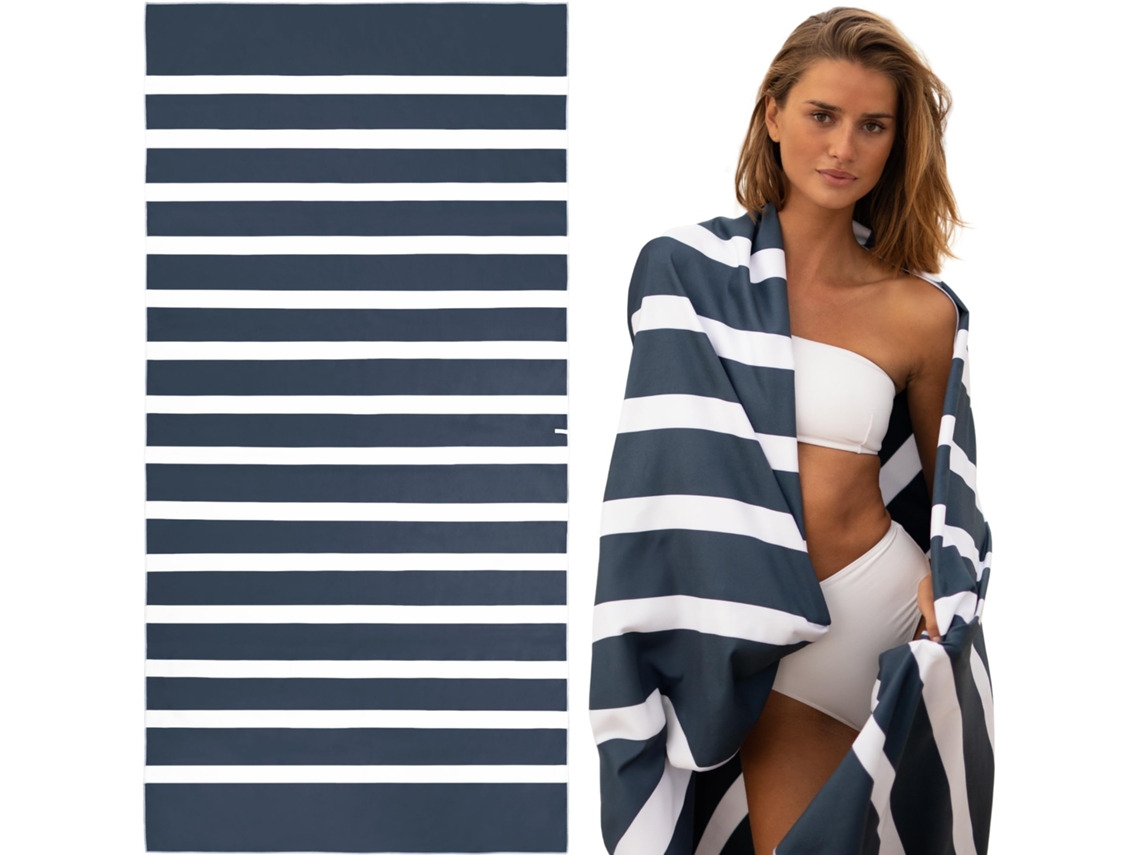 Toalla de playa de microfibra ultrafina y absorbente Yuysan, de secado rápido, azul marino, 160 x 80 cm.