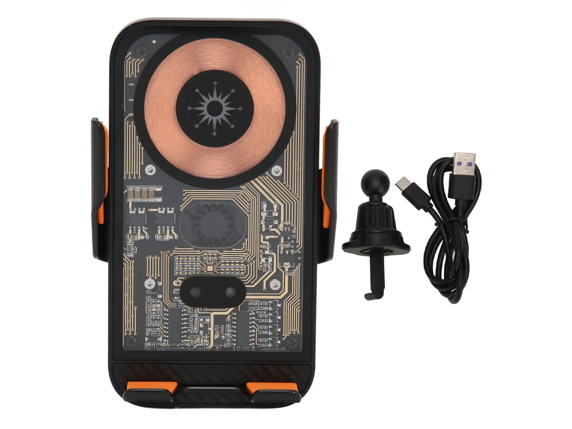 Carregador Sem Fio Para Carro Com Suporte Rotativo 360° E Apoio Para Telefone Inteligente C10