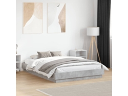 Estructura De Cama Madera De Ingeniería Gris Hormigón 120x190cm