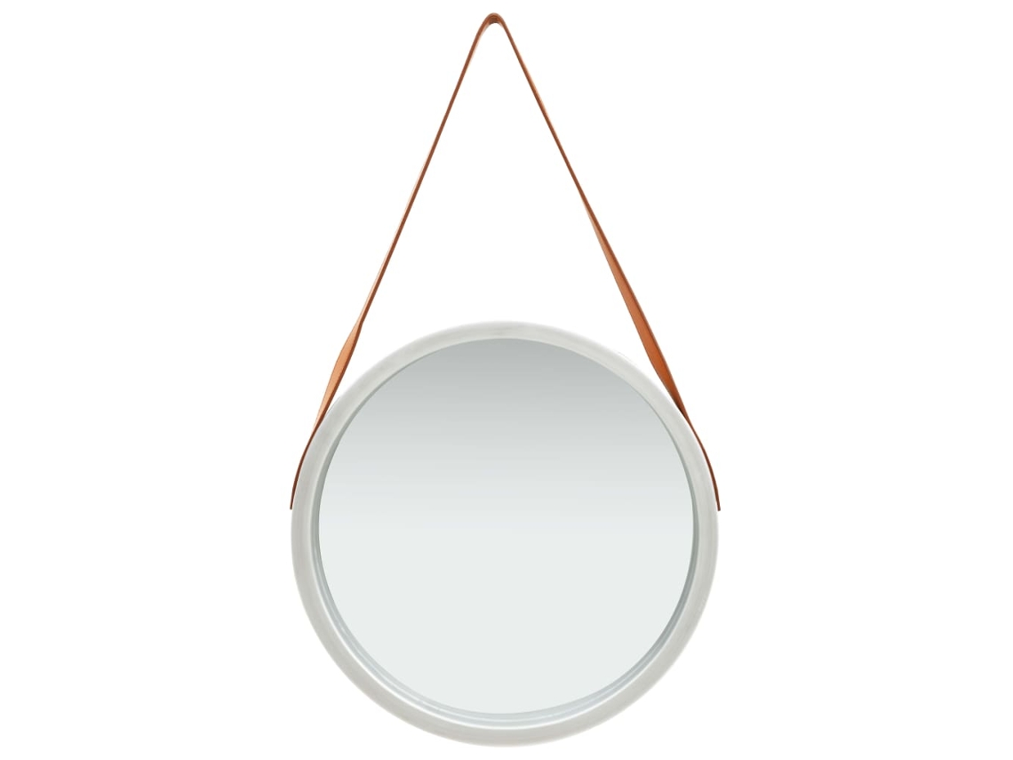 Espejo De Pared Con Correa Plateado 50 Cm