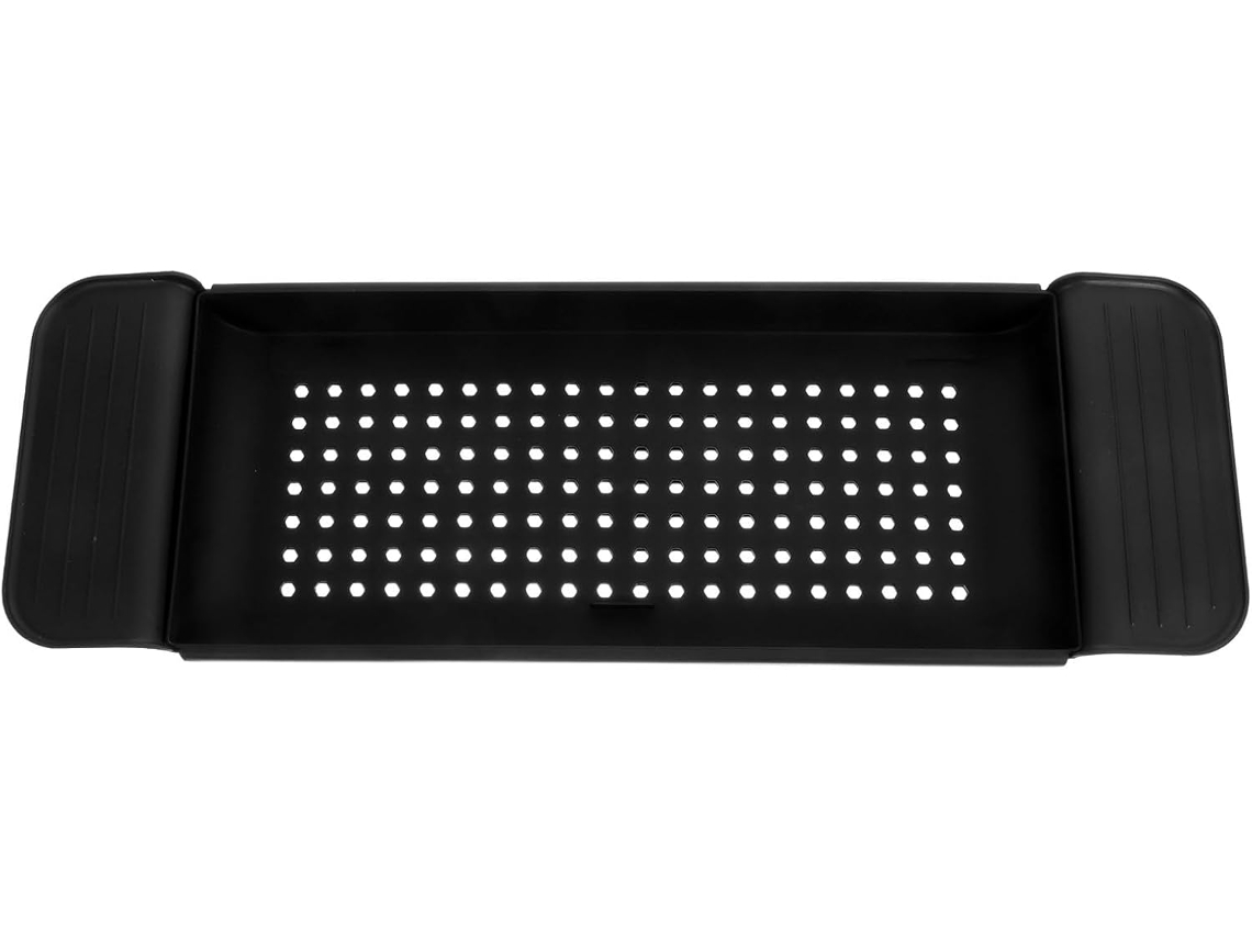 Plateau De Rangement De Bain Extensible Noir En Plastique Léger Soporte Tablette Porte, Verres À ...