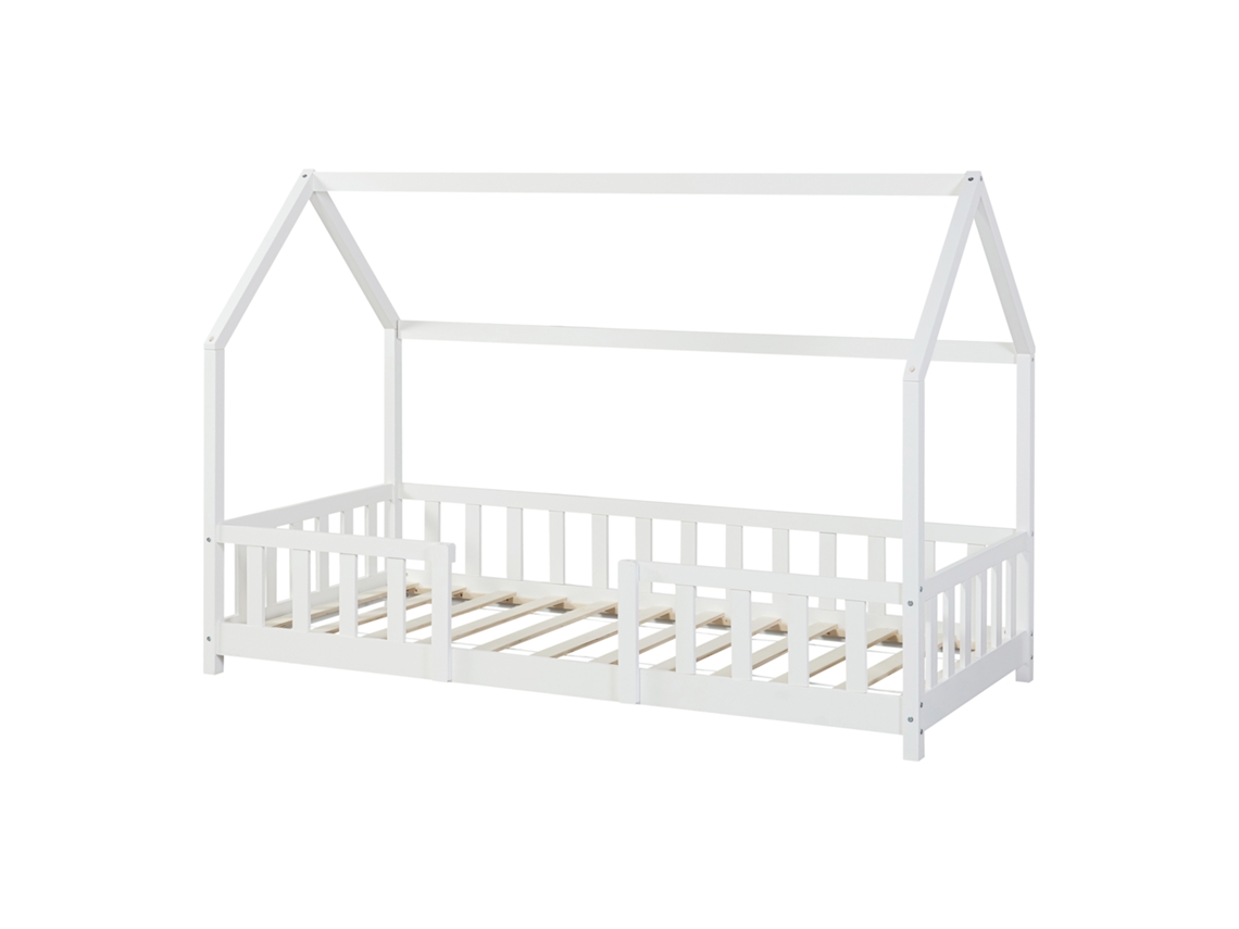Cama infantil Sisimiut Forma de Casa Pino 90X200 Cm Blanco EN.CASA