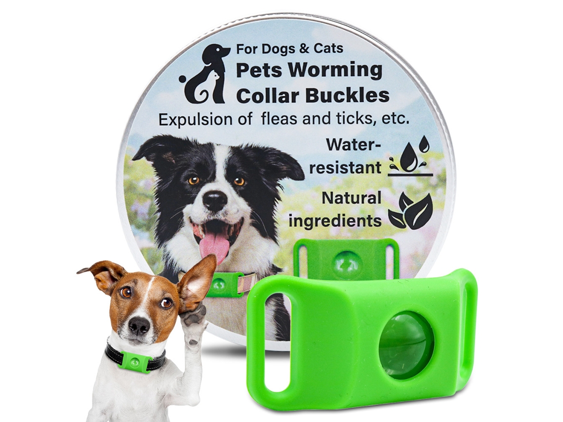 Colar De Pulga Verde Para Cães E Gatos | Fórmula Natural, À Prova D‘água, Design Prático