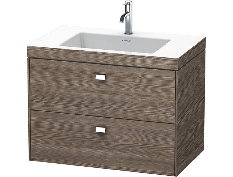Lavabo para muebles DURAVIT Brioso c-bonded con subestructura de 80,0x48,0 cm 2 cajones incl. hueco para sifón y faldón sin rebosadero con banco