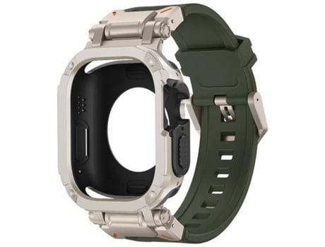 Pack Funda 360 Correa Aventurera Apple Watch Series 9 45Mm Verde y Titanio VEANXIN