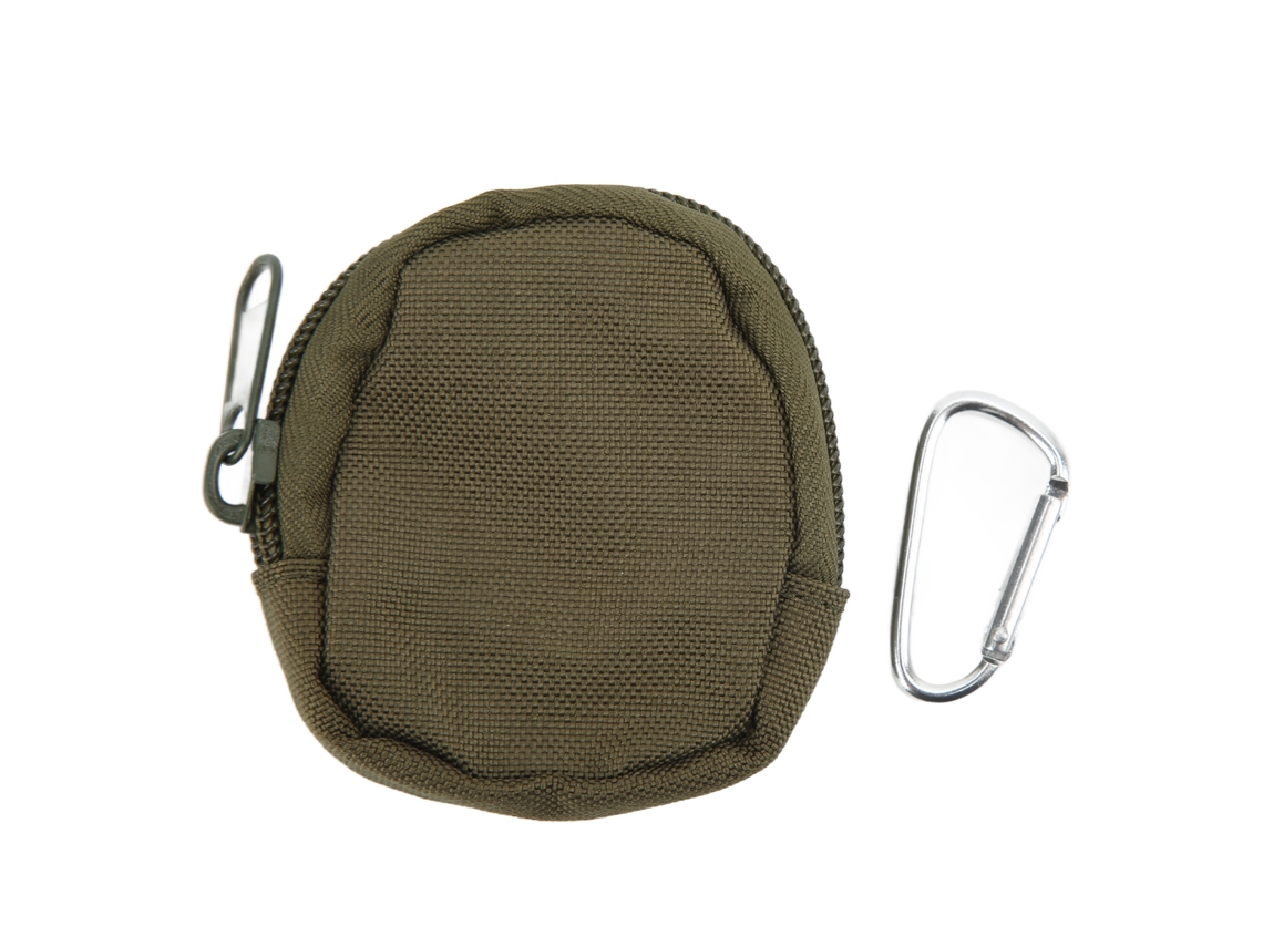 Mini llavero portátil con hebilla triangular redonda de nailon 1000D duradero para auriculares para exteriores.