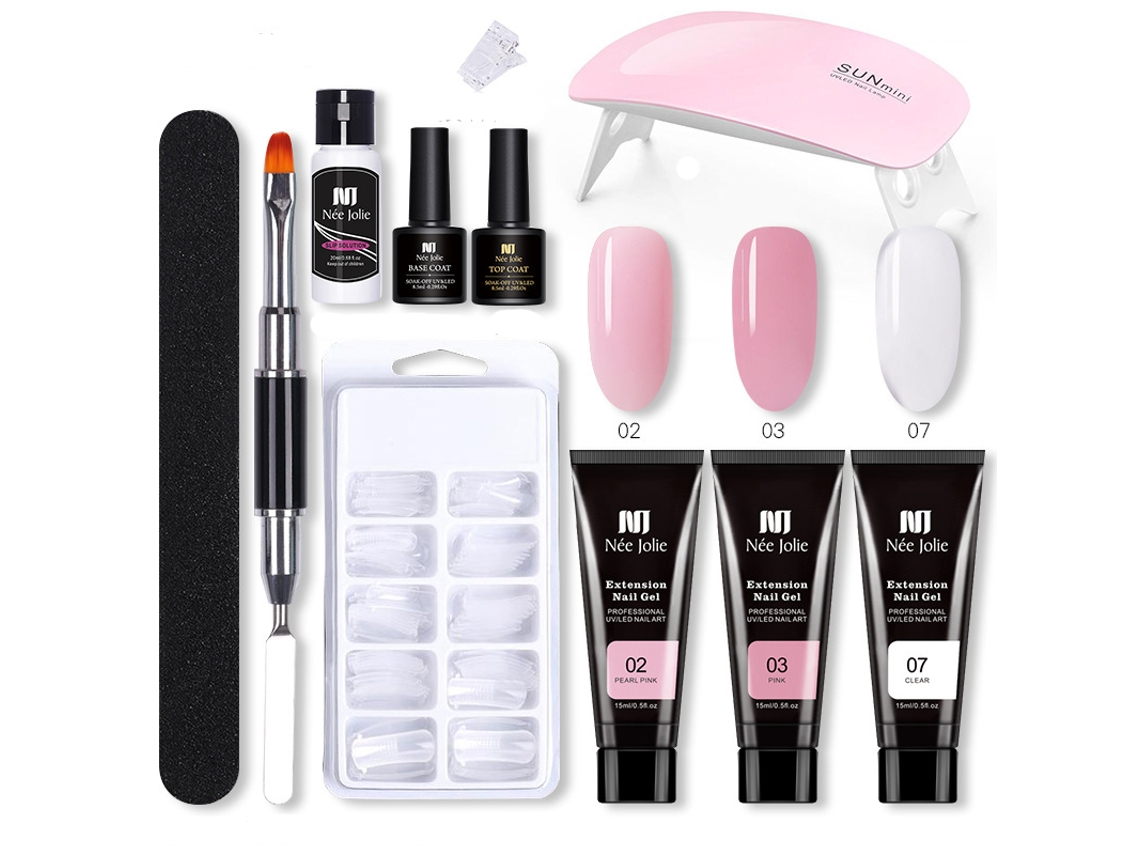 Extending nail polish set, LOVEBABYLY double-ended brush manicure crystal extension gel set