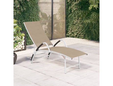 MAISON EXCLUSIVE Tumbona de textilene y aluminio crema
