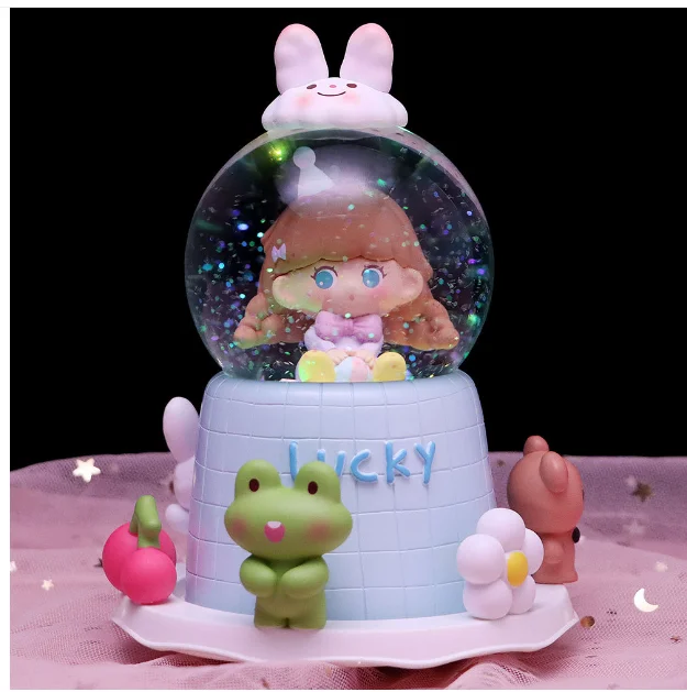 (estilo 8) Caja De Música Con Bola De Cristal Y Luz. Regalo Para El Día De San Valentín.