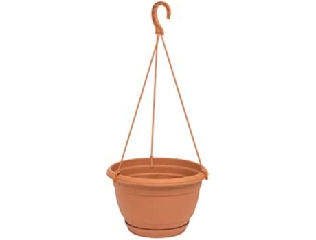 Maceta PROSPERPLAST Con Soporte para Guindar Agro (Naranja - 21 x 21 x 13 cm)
