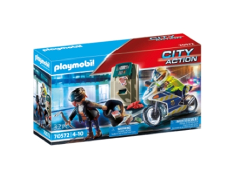 PLAYMOBIL Motocicleta de la Policía (Edad Mínima: ‍4 Años - 27 Piezas)