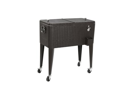 Nevera Portátil DKD Home Decor Metal ratán sintético Aluminio (83 x 48 x 86 cm) (76 L)