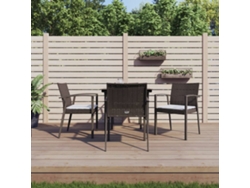Conjunto de comedor de jardín de 2 piezas con cojines, mimbre y acero, DKD Home Decor