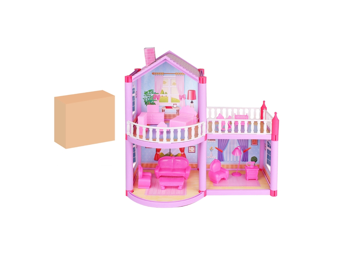 Casa De Muñecas Dreamy Diy Miniatura Juego De Construcción Para Niñas Con 3 Habitaciones 2 Pisos 1 Balcón Juguete De Entrenamiento Mental Abs