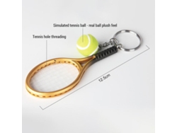 Danu2026-12 Piezas Llavero Raqueta Tenis Mini Con Pelota Resina Para Amantes Del Deporte